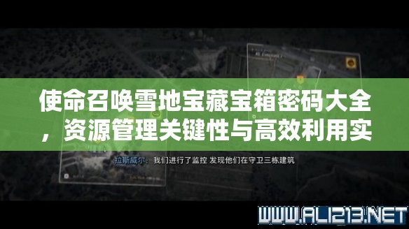 使命召唤雪地宝藏宝箱密码大全，资源管理关键性与高效利用实战策略解析
