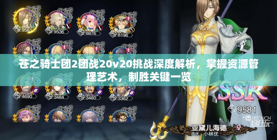 苍之骑士团2团战20v20挑战深度解析，掌握资源管理艺术，制胜关键一览