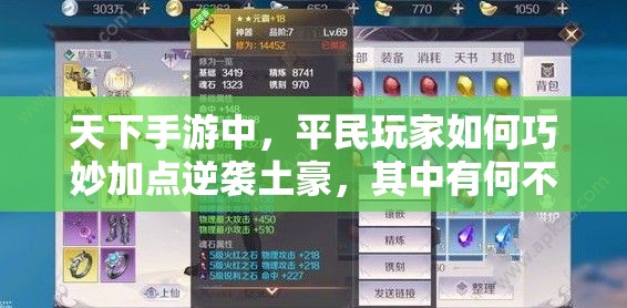 天下手游中，平民玩家如何巧妙加点逆袭土豪，其中有何不为人知的秘密？