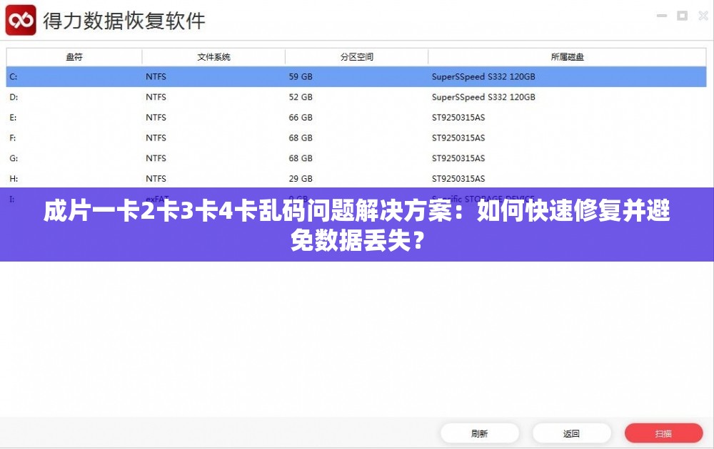 成片一卡2卡3卡4卡乱码问题解决方案：如何快速修复并避免数据丢失？