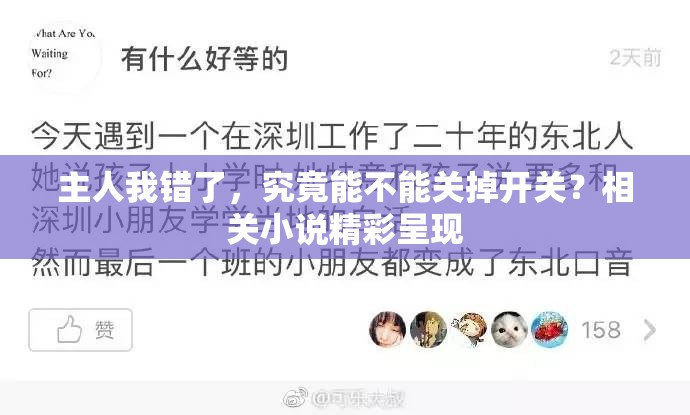 主人我错了，究竟能不能关掉开关？相关小说精彩呈现