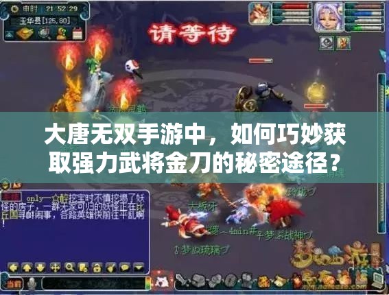 大唐无双手游中，如何巧妙获取强力武将金刀的秘密途径？