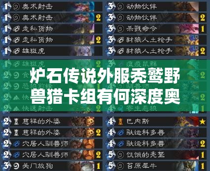 炉石传说外服秃鹫野兽猎卡组有何深度奥秘，组合技猎人如何制胜？