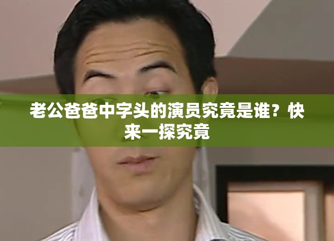 老公爸爸中字头的演员究竟是谁？快来一探究竟
