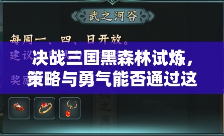 决战三国黑森林试炼，策略与勇气能否通过这场未知双重考验？
