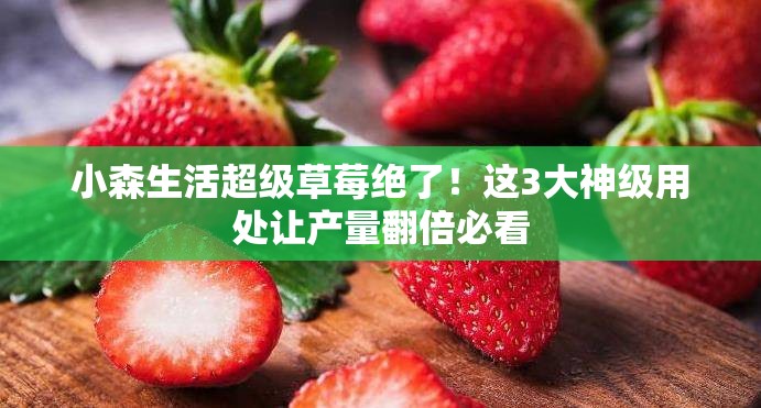 小森生活超级草莓绝了！这3大神级用处让产量翻倍必看