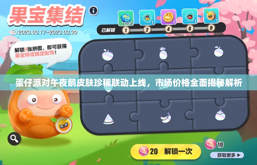 蛋仔派对午夜鹅皮肤珍稀联动上线，市场价格全面揭秘解析